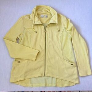 Chico’s Zenergy Leah Waffle Knit Mesh Mix Lightweight Cotton Jacket Size Large